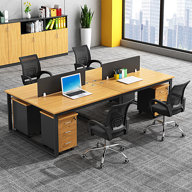 职员办公桌简约北京办公室家具4人位四人屏风隔