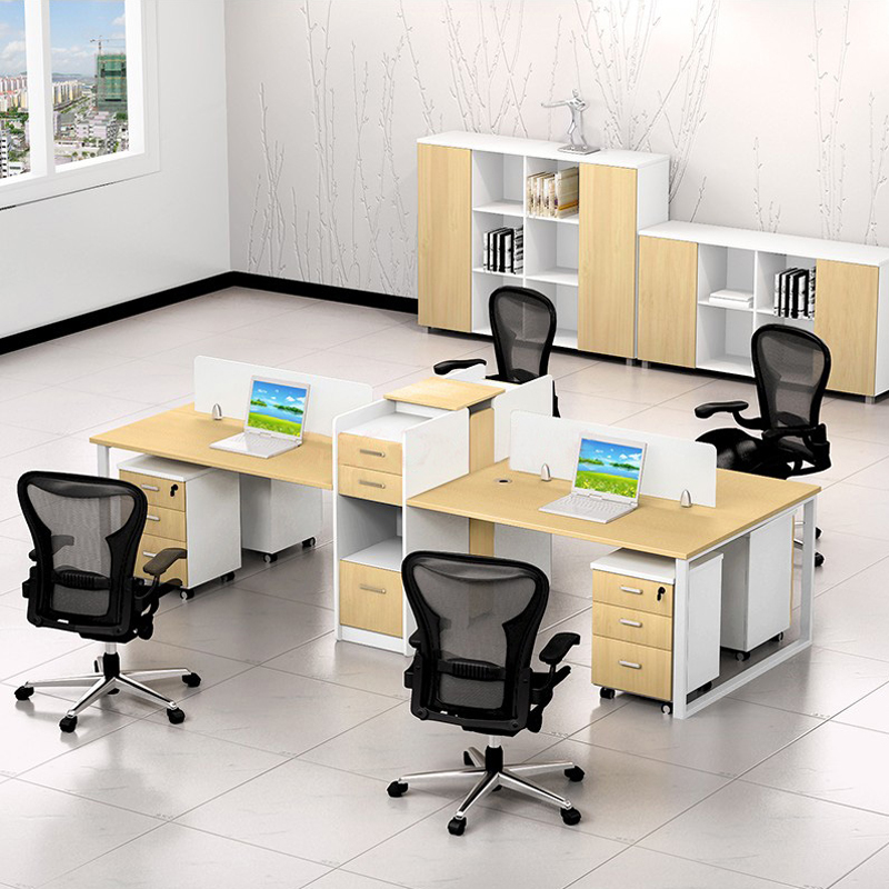 <b>职员屏风办公桌简约现代4人位办工桌公司双人员</b>