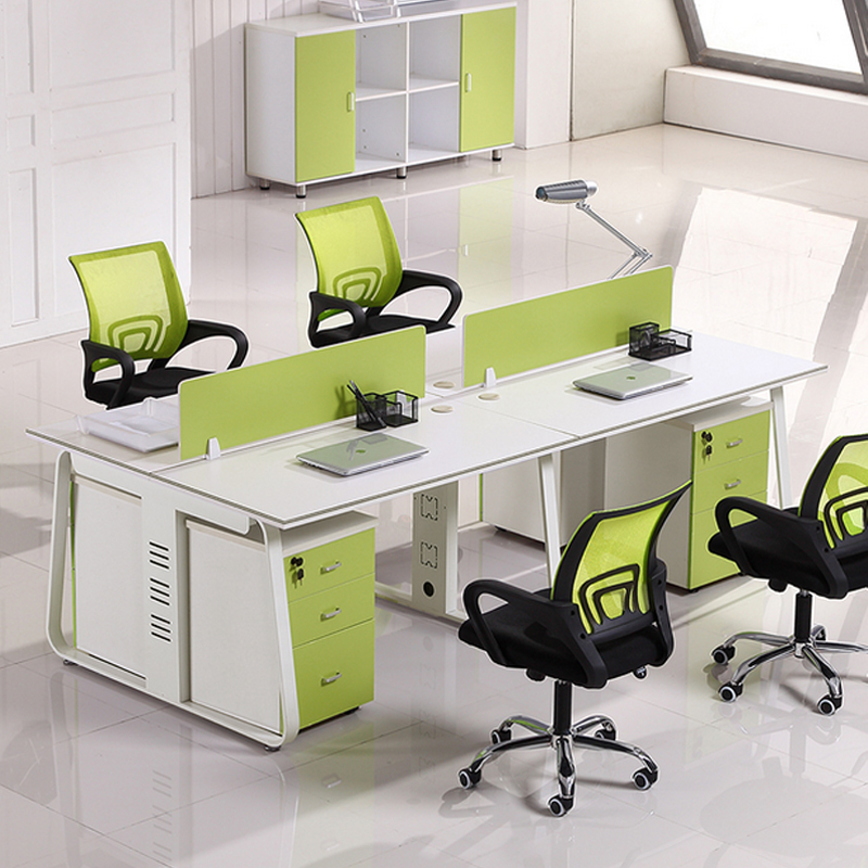 北京职员办公桌简约现代桌椅组合电脑四人位4屏