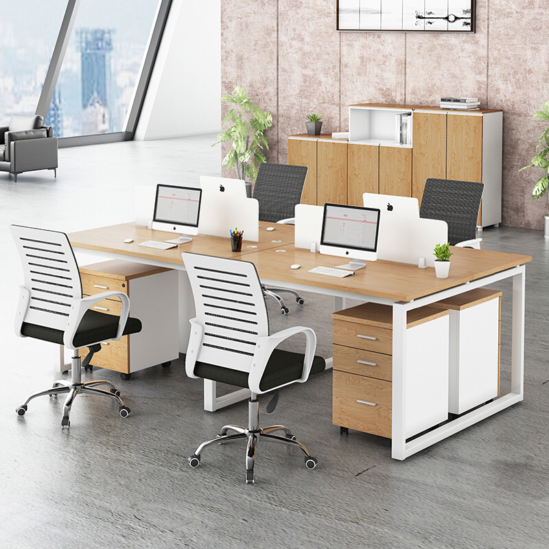 北京办公桌椅组合简约现代职员办公桌4人工位