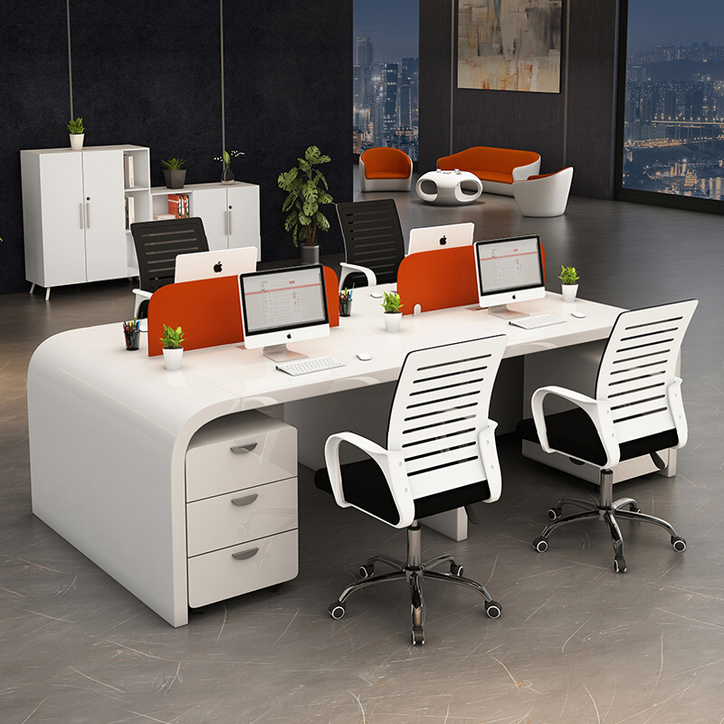 北京办公桌简约现代办公室家具46人位屏风卡座