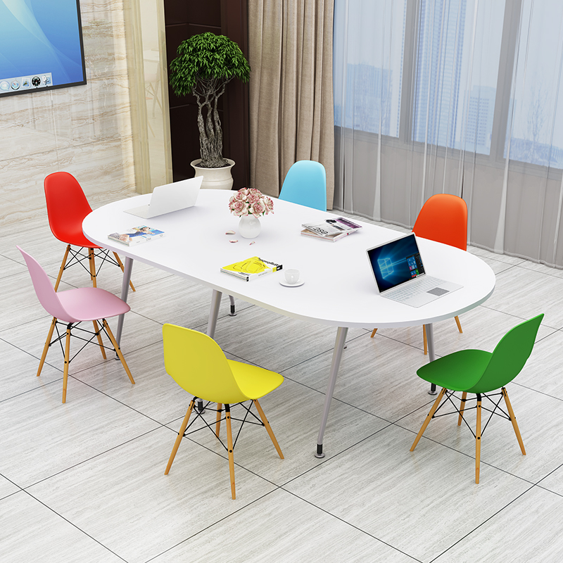 北京办公桌会议桌简约现代圆桌简易洽谈桌子组