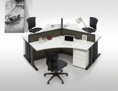 北京屏风办公桌四人位简约现代员工位36人位桌椅