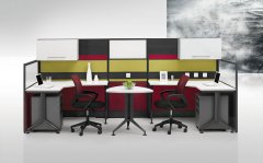 北京屏风办公桌4人位职员工作位2/6/8多人电脑桌