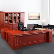 北京新款油漆老板桌贴实木皮烤漆总裁桌主管桌